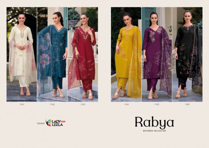 Rabya By Lady Leela Silk Embroidery Kurti With Bottom Dupatta Wholesale Market In Surat
